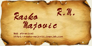 Raško Majović vizit kartica